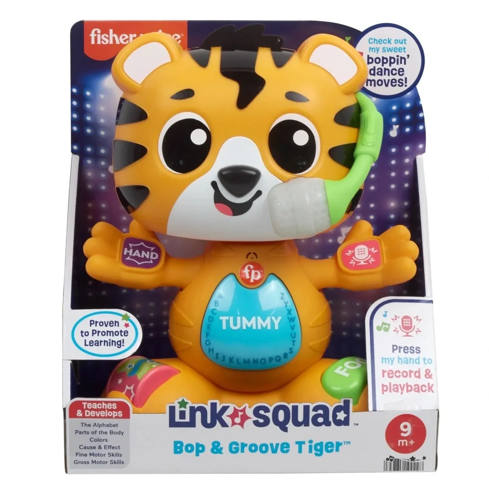 🎄🎁🔥Fisher-Price Bop & Groove Tiger - Orange, Blue, and Green
